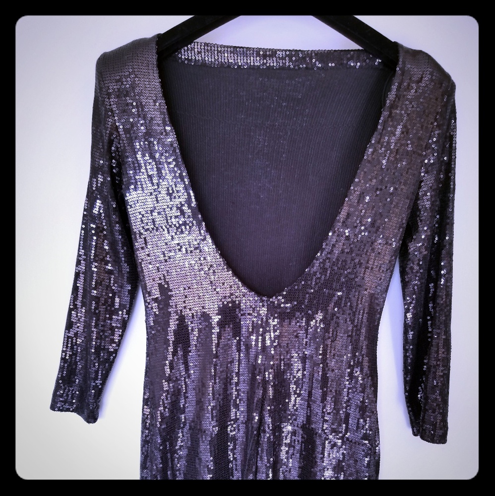 BRAND NEW Sexy sequin black dress